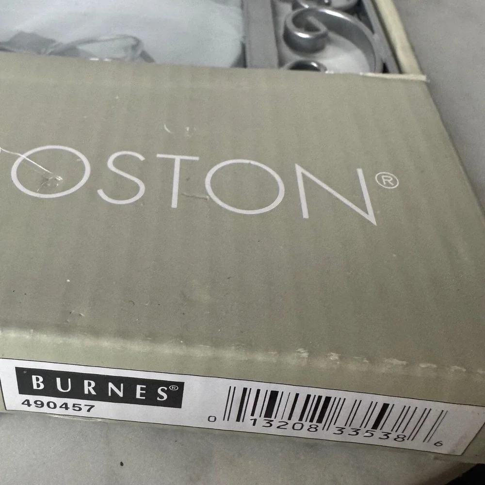 New Burnes of Boston 5x7 Picture Frame Pewter Scroll‎ Crystal Accents 490457 New